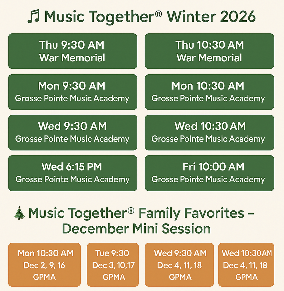 Sing, Dance, and Play This Winter with Music Together® in Grosse Pointe