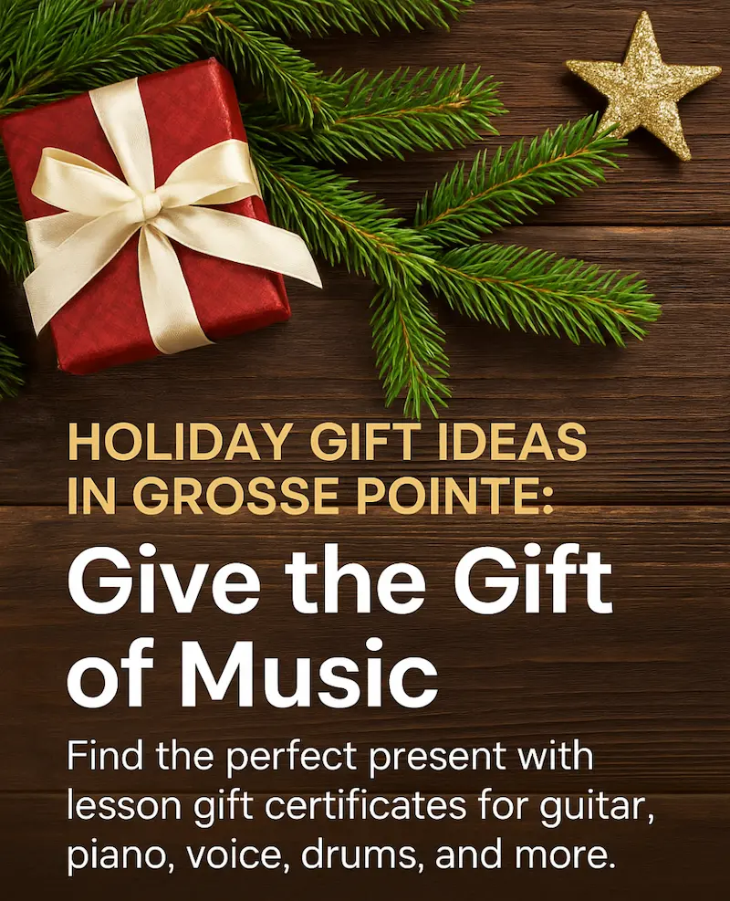 Music lesson gift cards in Grosse Pointe holiday gift idea